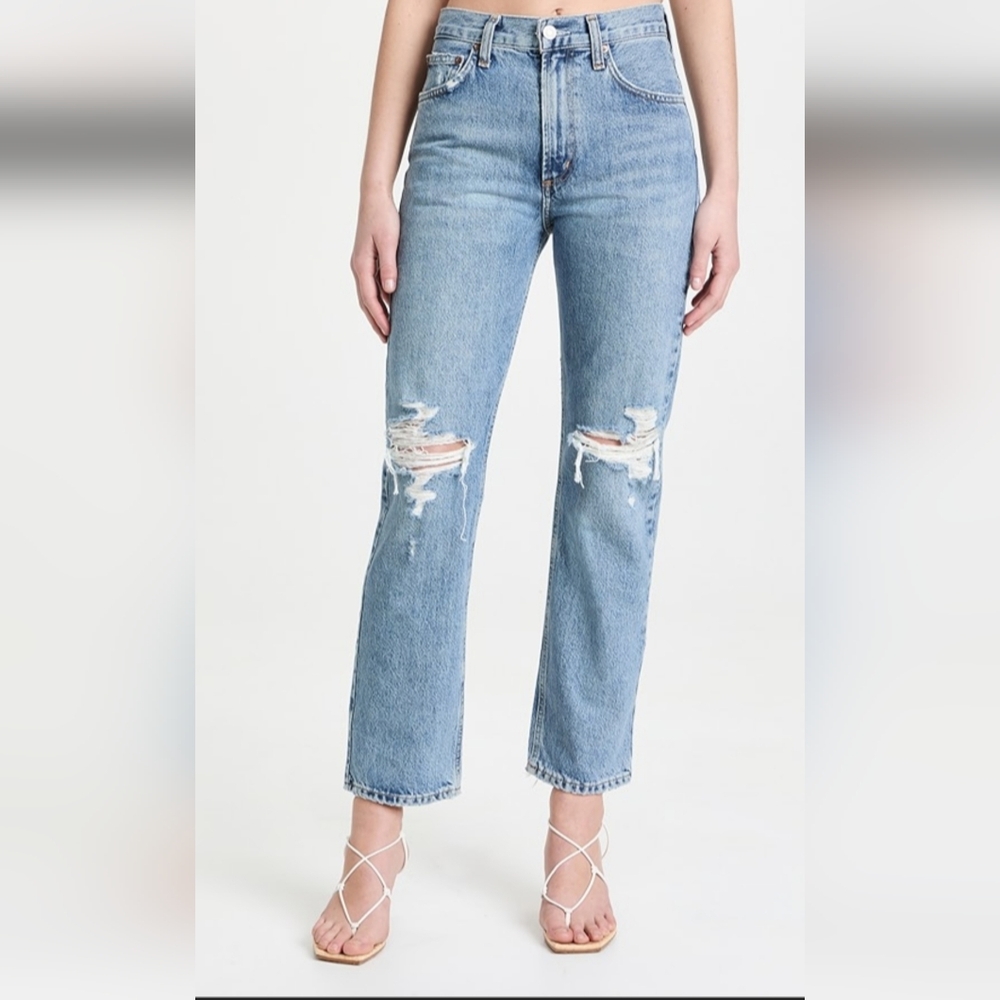 AGOLDE Mia Mid Rise Straight Jeans – Style A9036-1206 – Rule Wash Medium Wash